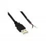 InLine USB 2.0 kabelis A tipa tēviņš / atvērts gals, melns, 2 m