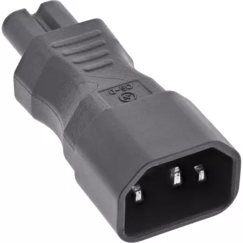 InLine barošanas adapteris IEC 60320 C14 / C7, 3 kontaktu IEC ierīcei uz 2 kontaktu