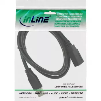 InLine USB 3.0 pagarinātājkabelis A vīriešu/sieviešu melns 1m 5 Gbit/s