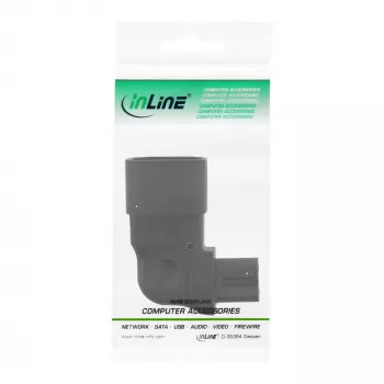 InLine strāvas adapteris IEC 60320 C14 / C7, pa kreisi/pa labi leņķveida, 3 kontaktu uz 2 kontaktiem