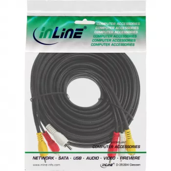 AV kabelis 3x RCA vīriešu / vīriešu 10m InLine 89610
