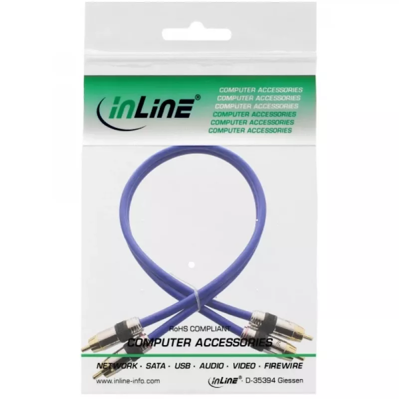 InLine Premium RCA Audio kabelis 2x RCA vīrs / vīrs apzeltīts 3m