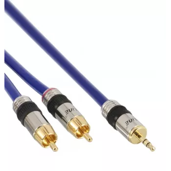 InLine Audio Premium kabelis 2x RCA vīrietis / 3.5mm vīrietis apzeltīts 10m