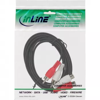 InLine Audio kabelis 2x RCA vīrietis / sieviete 2.5m