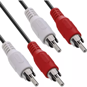 InLine Audio kabelis, 2x RCA vīriešu/vīriešu, 2 m, melns