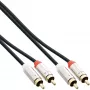 InLine Slim Audio kabelis 2x RCA vīriešu/vīriešu, stereo, 0,5 m, melns