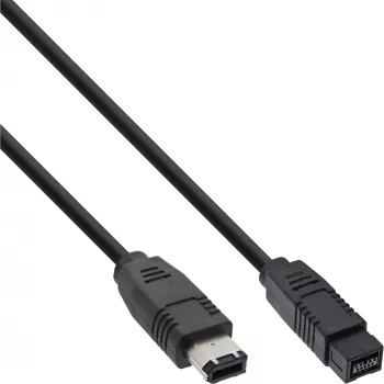 FireWire 400 uz 800 kabelis InLine 36905 5m Vīrieša/Vīrieša Melns
