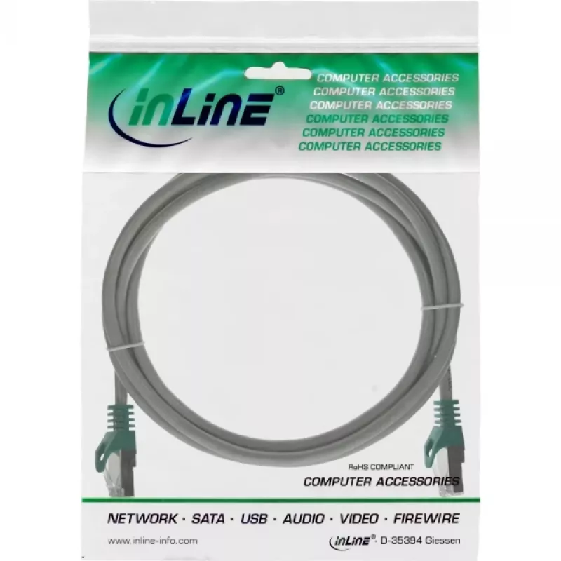 InLine Crossover PC to PC Patch Kabelis SF/UTP Cat.5e pelēks 1m