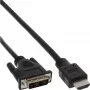 InLine HDMI-DVI kabelis HDMI vīrišķais / DVI vīrišķais 18+1 melns 5m