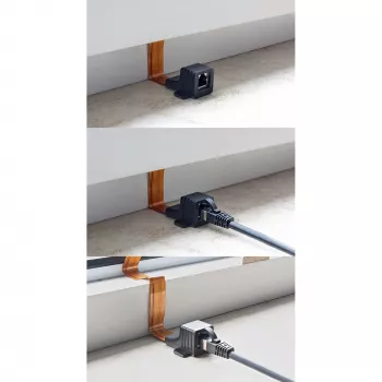 InLine Slim RJ45 kabelis logiem/durvīm, 2x RJ45 F/F, 1:1, neekranēts, 0,3 m