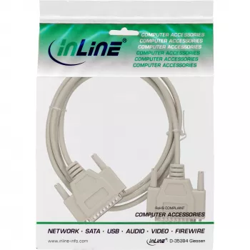 InLine seriālais kabelis DB25 vīriešu/vīriešu molded pelēks 2m