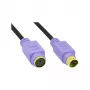 InLine PS/2 kabelis, vīrišķais/sieviešu, melns/violets, apzeltīti kontakti, 2m