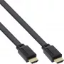 InLine HDMI plakanais kabelis High Speed ar Ethernet, zeltīti kontakti, melns, 10m