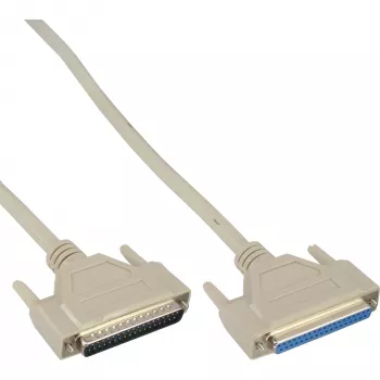 InLine pagarinājuma kabelis DB37 vīrišķais / sievišķais, 2m, pelēks