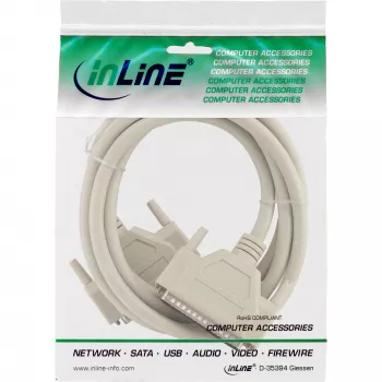 InLine seriālais pagarinātājkabelis DB37 vīriešu/vīriešu 3m