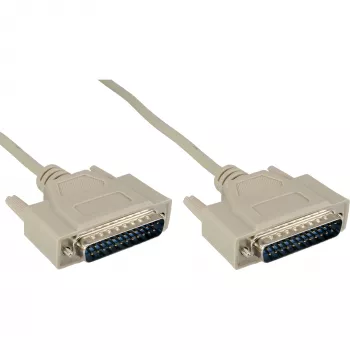 InLine serial kabelis veidots DB25 vīrietis / vīrietis tiešais pelēks 10m