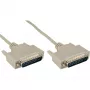 InLine serial kabelis veidots DB25 vīrietis / vīrietis tiešais pelēks 10m