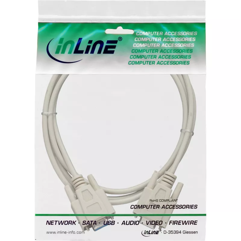 InLine seriālais kabelis DB9 sievišķais / sievišķais tiešais 5m