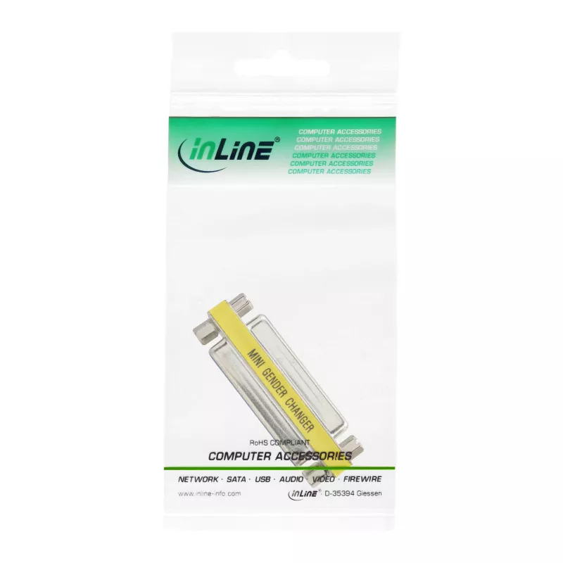 InLine Mini Dzimuma Mainītājs 25 kontaktu Sub-D sievišķais / sievišķais
