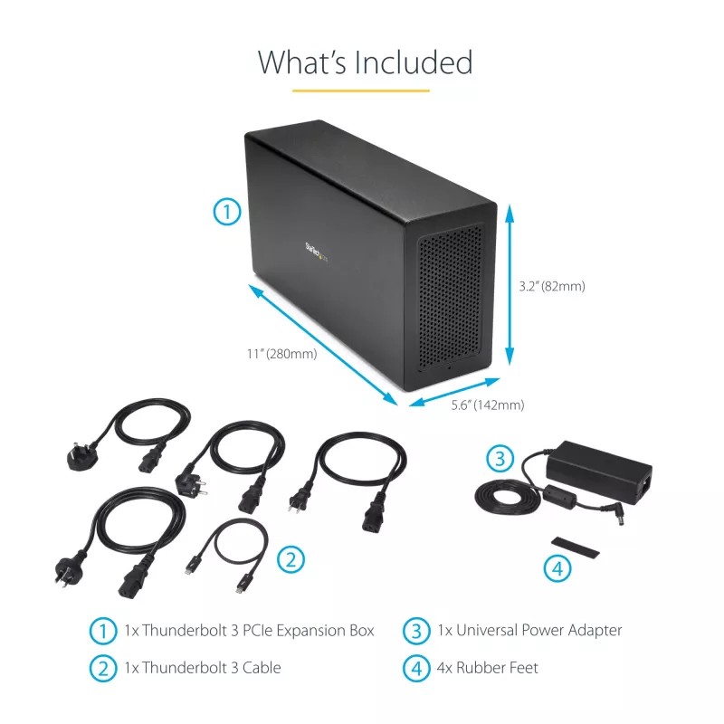 StarTech.com viena slota Thunderbolt 3 PCIe paplašināšanas šasija