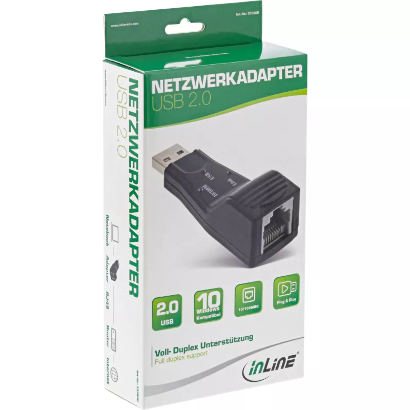 InLine USB 2.0 tīkla adapteris 10/100 MBit