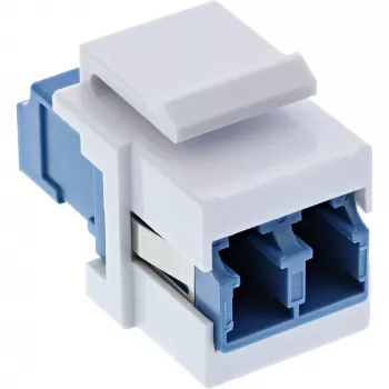 InLine FO Keystone ielikšanas adapteris balts, duplekss LC/LC, vienmoda, keramikas uzmava, zils