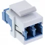 InLine FO Keystone ielikšanas adapteris balts, duplekss LC/LC, vienmoda, keramikas uzmava, zils