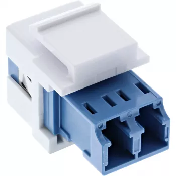 InLine FO Keystone ielikšanas adapteris balts, duplekss LC/LC, vienmoda, keramikas uzmava, zils