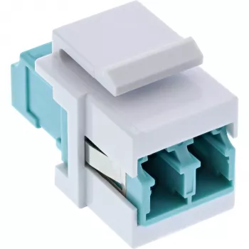 InLine 89988B optiskās šķiedras Keystone spraudņa adapteris, LC duplekss, keramikas uzmava, balts