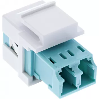 InLine 89988B optiskās šķiedras Keystone spraudņa adapteris, LC duplekss, keramikas uzmava, balts