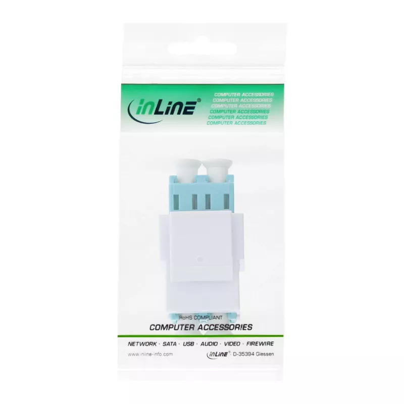 InLine 89988B optiskās šķiedras Keystone spraudņa adapteris, LC duplekss, keramikas uzmava, balts