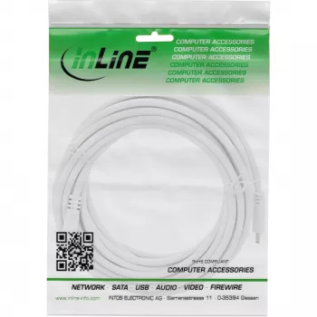 InLine DC pagarinātājvads, DC tēviņš/mātīte 3.5x1.35mm, AWG 18, balts 3m