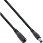 InLine pagarinājuma kabelis līdzstrāvai, DC tēviņš/mātīte 5.5x2.1mm, AWG 18, melns 2m