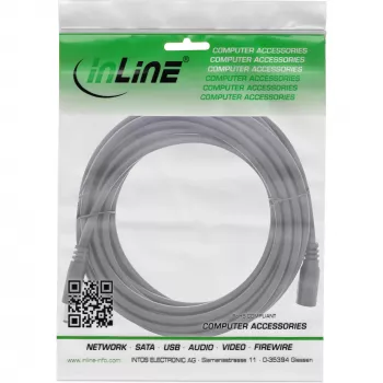 InLine DC pagarinātāja kabelis, DC vīriešu/sieviešu 5.5x2.5mm, AWG 18, melns 3m