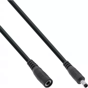 InLine DC pagarinātāja kabelis, DC vīrišķais/sieviešu 4.0x1.7mm, AWG 18, melns 3m