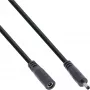 InLine DC pagarinātāja kabelis, DC vīrišķais/sieviešu 3.5x1.35mm, AWG 18, melns 1m