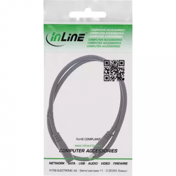InLine DC pagarinātāja kabelis, DC vīrišķais/sieviešu 3.5x1.35mm, AWG 18, melns 1m