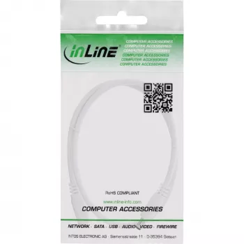 InLine DC pagarinātājvads, DC tēviņš/mātīte 5.5x2.5mm, AWG 18, balts 5m