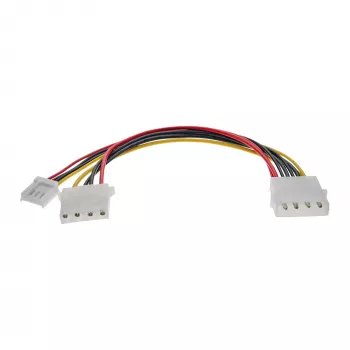 InLine iekšējais Y-veida strāvas kabelis 1x 5.25 collu Molex / 1x 5.25 collu Molex + 1x 3.5 collu diskete