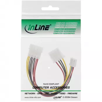InLine iekšējais Y-veida strāvas kabelis 1x 5.25 collu Molex / 1x 5.25 collu Molex + 1x 3.5 collu diskete