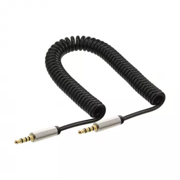 InLine Slim Audio spirāles kabelis 3.5mm vīriešu/vīriešu 4-pin Stereo 0.5m