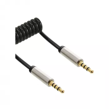 InLine Slim spirālveida audio kabelis 3.5mm vīriešu/vīriešu 4-pin stereo 2m