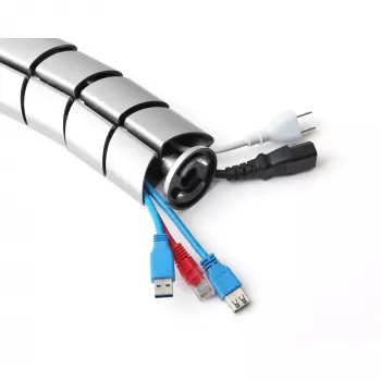 InLine Elastīgs vertikāls kabeļkanāls galdam, 2 kameras, 0,80 m, sudrabs