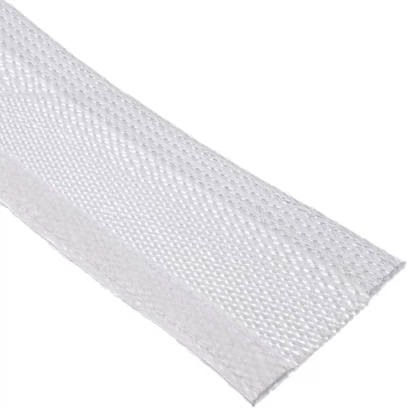 Kabeļa uzmava InLine 1 m × 25 mm, auduma šļūtene ar velcro aizdari, balta