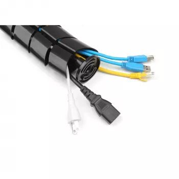 InLine elastīgs kabeļu kanāls vertikāls galdam, 2 kameras, 0,80 m, melns