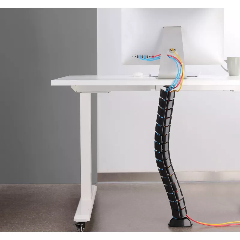 InLine elastīgs kabeļu kanāls vertikāls galdam, 2 kameras, 0,80 m, melns