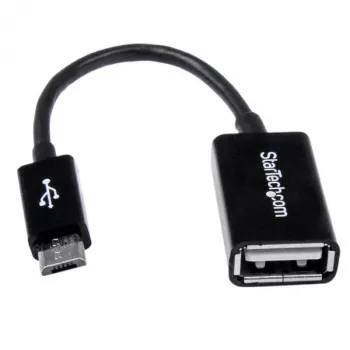 StarTech.com 5 collu Micro USB uz USB OTG resursdatora adapteris M/F, 0,127 m, Micro-USB B, USB A, USB 2.0, 0,48 Gbit/s, Melns