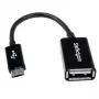 StarTech.com 5 collu Micro USB uz USB OTG resursdatora adapteris M/F, 0,127 m, Micro-USB B, USB A, USB 2.0, 0,48 Gbit/s, Melns
