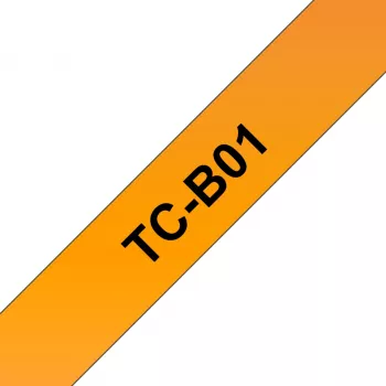 Brother marķēšanas lente 12mm TC-B01 (fluorescējoši oranža ar melnu druku)