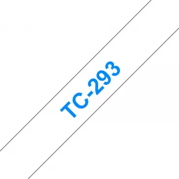 Brother TC-293 marķēšanas lente, 9 mm, zila uz balta, spīdīgi laminēta